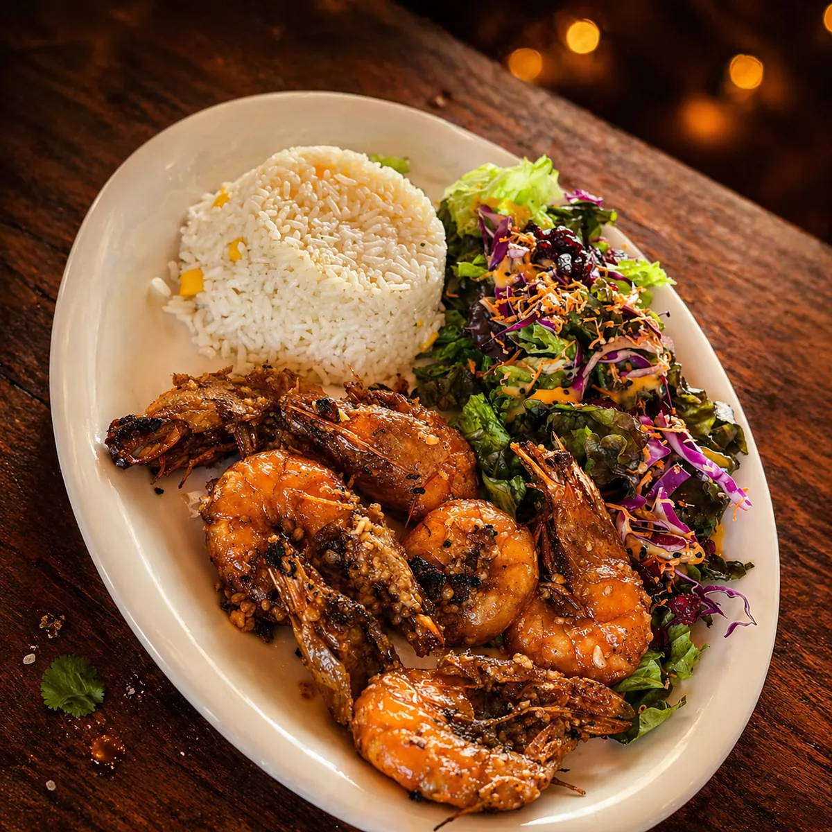 Camarones al coco empanizados con salsa de mango — Mariscos Muelle 27, Querétaro
